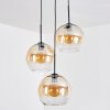 Koyoto Suspension, Boule lumineuse, Suspension grappe Ambre, Clair, 3 lumières