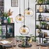 Koyoto Suspension, Boule lumineuse, Suspension grappe Ambre, Clair, 3 lumières