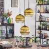 Koyoto Suspension, Boule lumineuse, Suspension grappe Or, Clair, 3 lumières