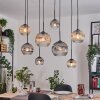 Ripoll Suspension, Boule lumineuse, Suspension Écru, Noir, 8 lumières