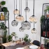 Ripoll Suspension, Boule lumineuse, Suspension Écru, Noir, 8 lumières