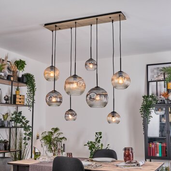 Ripoll Suspension, Boule lumineuse, Suspension Écru, Noir, 8 lumières Ripoll Suspension, Boule lumineuse, Suspension Écru, Noir, 8 lumières