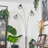 Yaak Lampadaire Nickel mat, Noir, 3 lumières