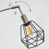 Yaak Lampadaire Nickel mat, Noir, 3 lumières