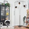 Alsen Lampadaire Nickel mat, Noir, 3 lumières