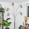 Yaak Lampadaire Nickel mat, Noir, Blanc, 5 lumières