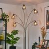 Yaak Lampadaire Nickel mat, Noir, Blanc, 5 lumières