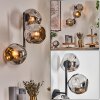 Ripoll Boule lumineuse, Applique murale Chrome, Fumé, 3 lumières