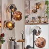 Ripoll Boule lumineuse, Applique murale Chrome, Cuivré, Fumé, 3 lumières