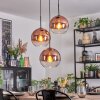 Koyoto Suspension, Boule lumineuse, Suspension grappe 30 cm Clair, Cuivré, 3 lumières