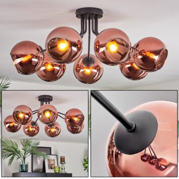 Koyoto Plafonnier, Boule lumineuse Cuivré, 7 lumières Koyoto Plafonnier, Boule lumineuse Cuivré, 7 lumières