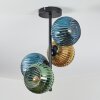 Koyoto Plafonnier, Boule lumineuse Bleu, Or, Vert, 4 lumières