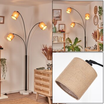 Soungou Lampadaire Noir, Blanc, 3 lumières Soungou Lampadaire Noir, Blanc, 3 lumières