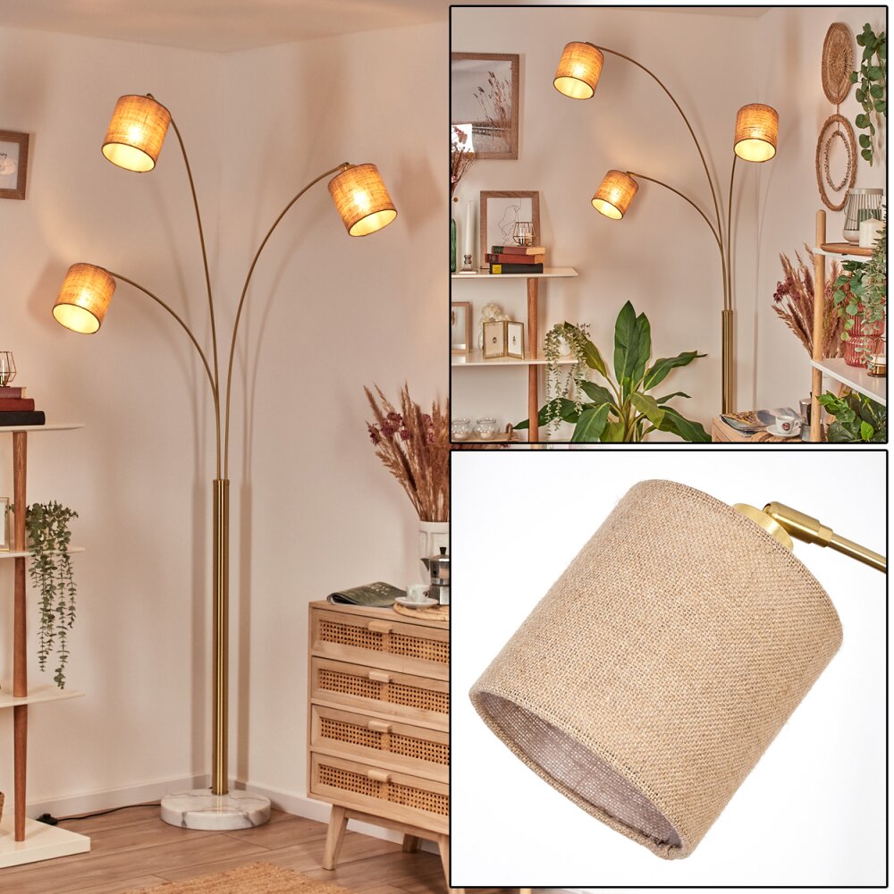 Soungou Lampadaire Laiton, Noir, Blanc, 3 lumières main product photo