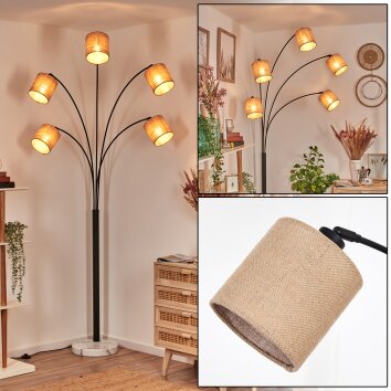 Soungou Lampadaire Noir, Blanc, 5 lumières Soungou Lampadaire Noir, Blanc, 5 lumières