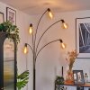 Codecro Lampadaire Chrome, Noir, Blanc, 5 lumières