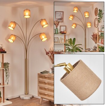 Soungou Lampadaire Laiton, Noir, Blanc, 5 lumières Soungou Lampadaire Laiton, Noir, Blanc, 5 lumières