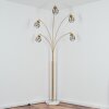 Yaak Lampadaire Laiton, Noir, Blanc, 5 lumières