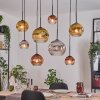Ripoll Suspension, Boule lumineuse, Suspension Écru, Noir, 8 lumières
