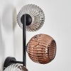 Ripoll Boule lumineuse, Applique murale Chrome, Cuivré, Fumé, 3 lumières