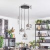 Ripoll Suspension, Boule lumineuse, Suspension grappe Chrome, Clair, Fumé, 3 lumières