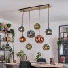 Ripoll Suspension, Boule lumineuse, Suspension Écru, Noir, 8 lumières