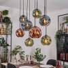 Ripoll Suspension, Boule lumineuse, Suspension Écru, Noir, 8 lumières