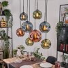 Ripoll Suspension, Boule lumineuse, Suspension Écru, Noir, 8 lumières