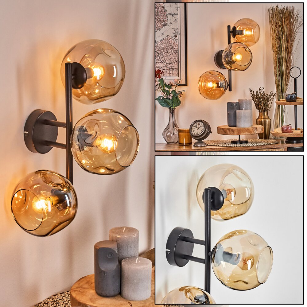 Ripoll Boule lumineuse, Applique murale Ambre, 3 lumières main product photo