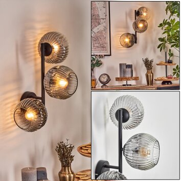 Ripoll Boule lumineuse, Applique murale Clair, Fumé, 3 lumières