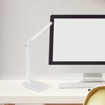 Brighton Lampe à poser Luminaires Globo Lighting LED Blanc, 1 lumière