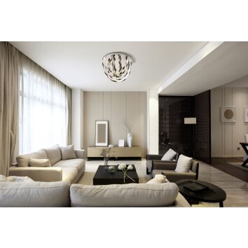 Karilion Plafonnier Luminaires Globo Lighting LED Clair, Fumé, 1 lumière