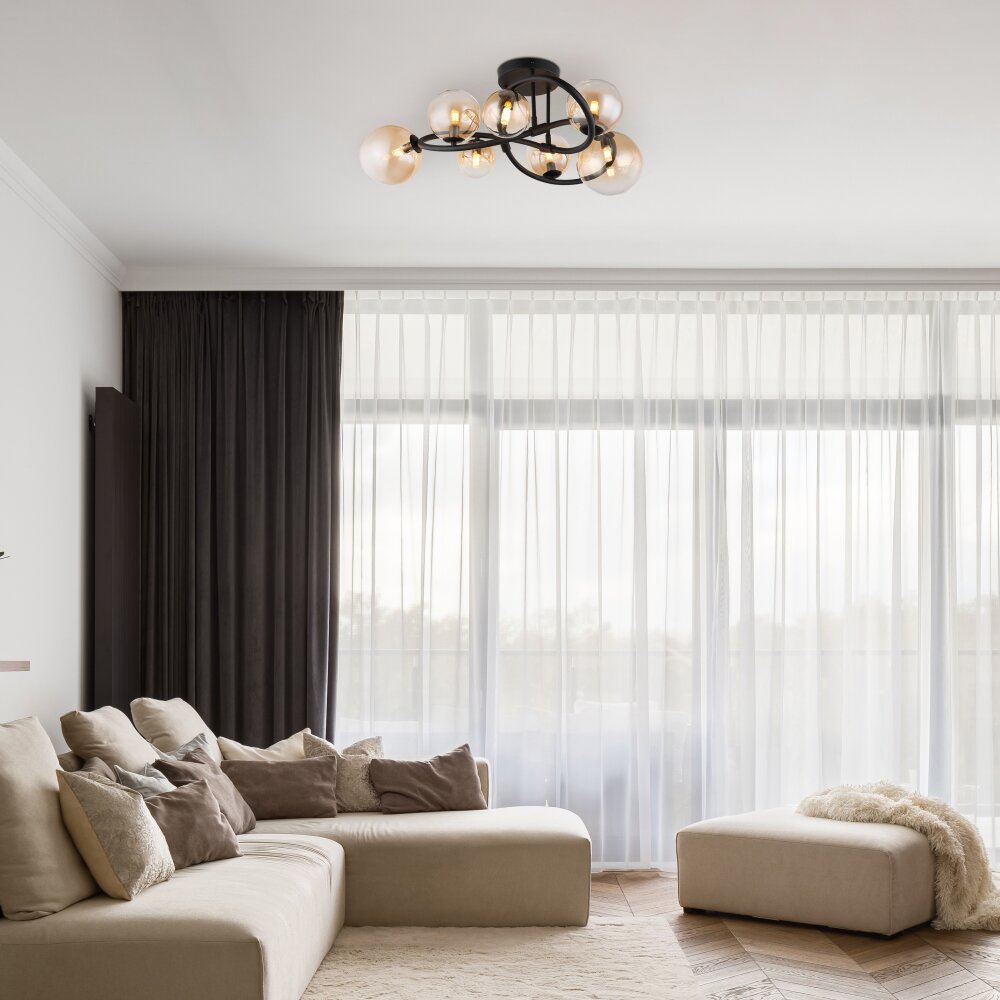 Tuberius Plafonnier Luminaires Globo Lighting LED Noir, 7 lumières main product photo