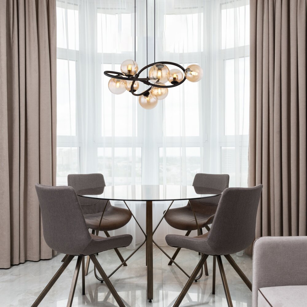 Tuberius Suspension Luminaires Globo Lighting LED Noir, 8 lumières main product photo