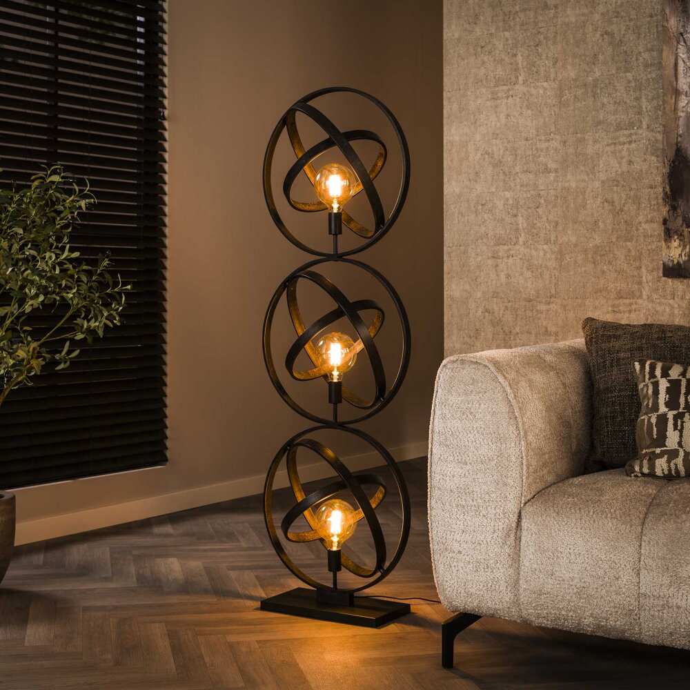 Galaxy Lampadaire Noir, 3 lumières main product photo