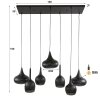 Zip Suspension Noir, 7 lumières