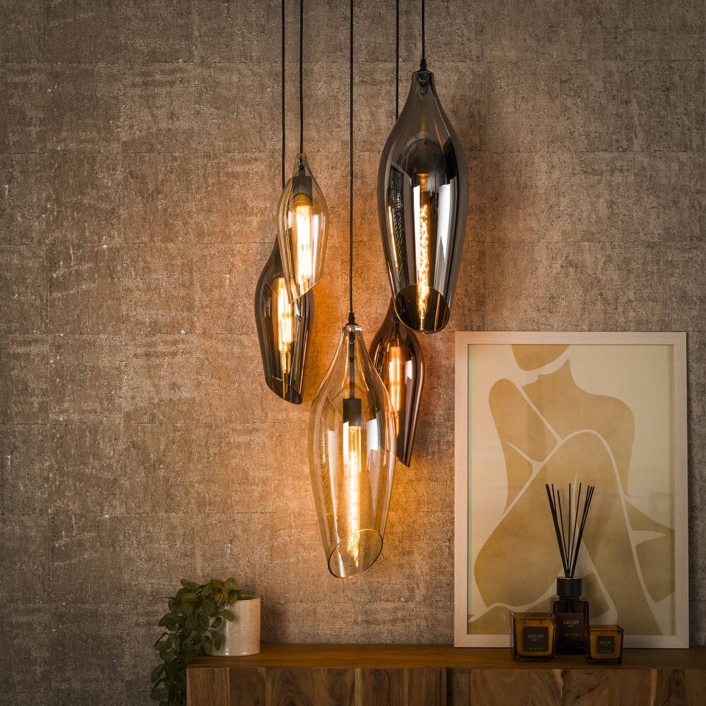 Cocoon Suspension Noir, 5 lumières main product photo