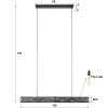 Genar Suspension Anthracite, 4 lumières