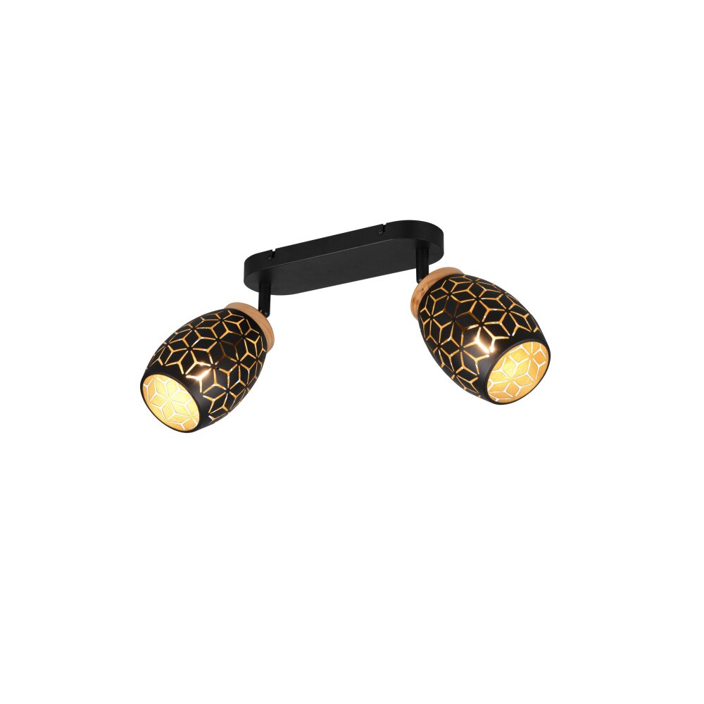 Bidar Spot de plafond Luminaires Reality Noir doré, 2 lumières main product photo