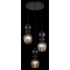 Clarity Suspension Luminaires Globo Lighting Noir, 3 lumières