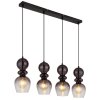 Clarity Suspension Luminaires Globo Lighting Noir, 4 lumières