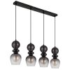 Clarity Suspension Luminaires Globo Lighting Noir, 4 lumières