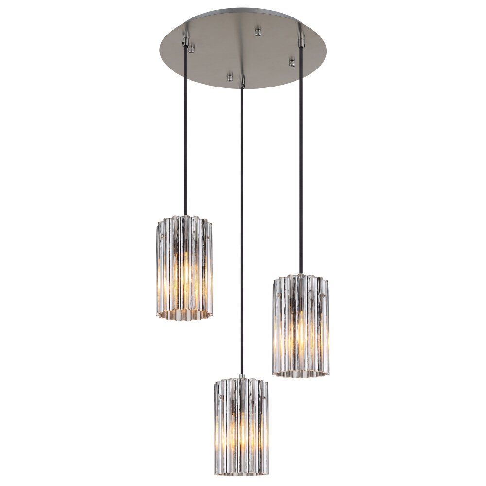 Cayden Suspension Luminaires Globo Lighting Nickel mat, 3 lumières main product photo