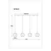 Sander Suspension Luminaires Globo Lighting Noir, 4 lumières