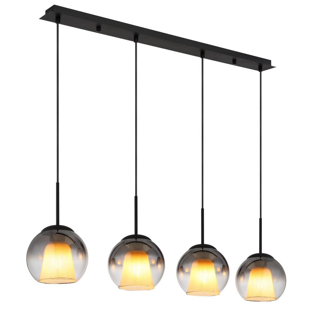 Barry Suspension Luminaires Globo Lighting Noir, 4 lumières main product photo