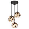 Mika Suspension Luminaires Globo Lighting Noir, 3 lumières