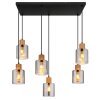 Aleidis Suspension Luminaires Globo Lighting Brun foncé, Noir, 6 lumières Aleidis Suspension Luminaires Globo Lighting Brun foncé, Noir, 6 lumières