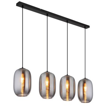 Jefrey Suspension Luminaires Globo Lighting Noir, 4 lumières