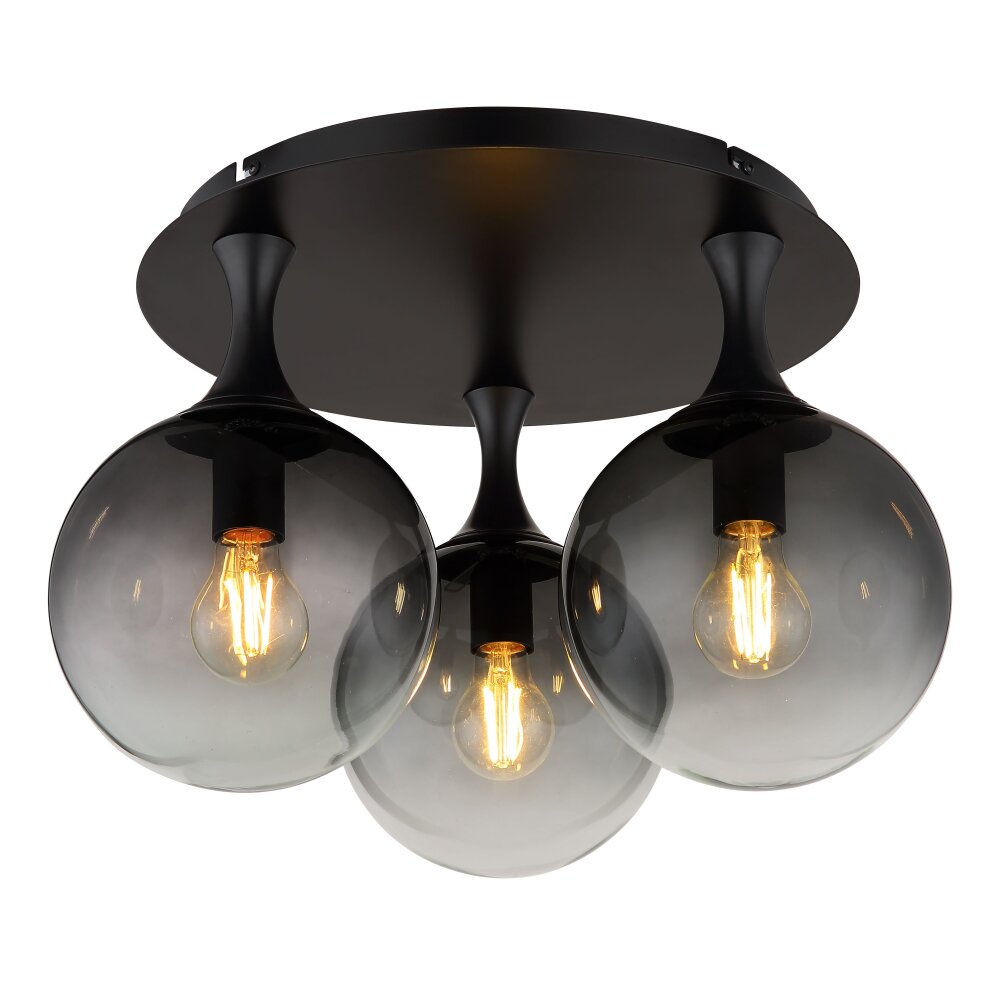 Dalton Plafonnier Luminaires Globo Lighting Noir, 3 lumières main product photo