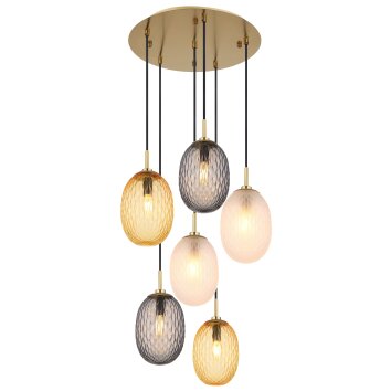 Devin Suspension Luminaires Globo Lighting Or, 6 lumières